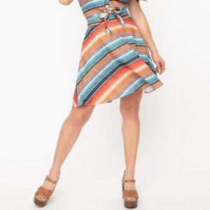 Unique Vintage "sarape" striped miniskirt